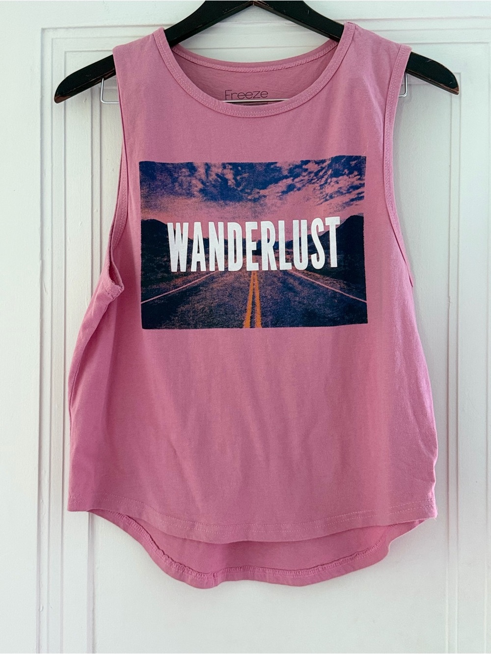 Freeze Pink 'WANDERLUST' Graphic Muscle Tank